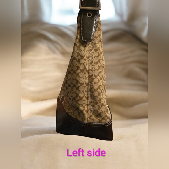 Coach Legacy 19918 Vintage Signature Shoulder Bag - Tan/Brown Jacquard & Leather - Picture 11 of 16